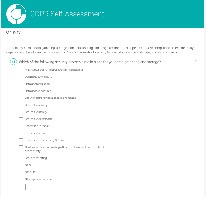 GDPR Self-Assessment sample questions