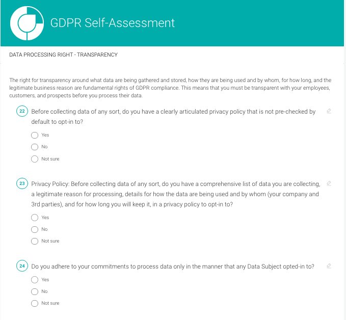 GDPR Self-Assessment Questions